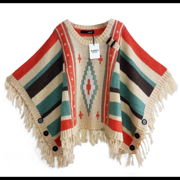 Oversized Batwing Sleeved Poncho - Picture 3 of 6